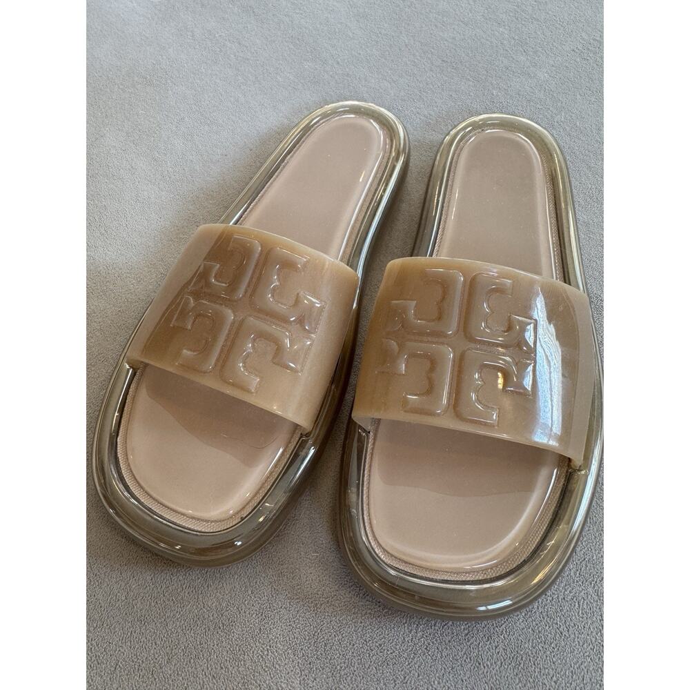 Tory Burch Bubble Jelly Slides Taupe Sandals Womens Size 11B